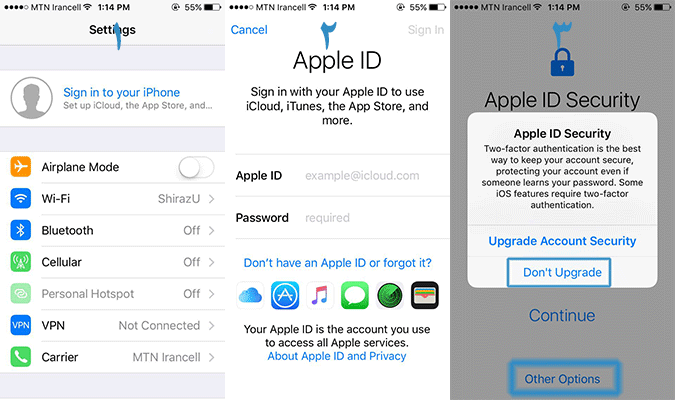 sign in apple id security چگونه اپل ایدی را وارد کنیم ؟ نحوه وارد کردن اپل ایدی در آیفون و آیپد