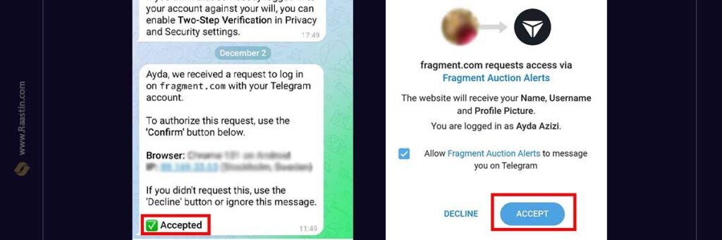 telegram connection to fragment 1024x341 1 راهنمای کامل وریفای فراگمنت (Fragment) برای کاربران ایرانی