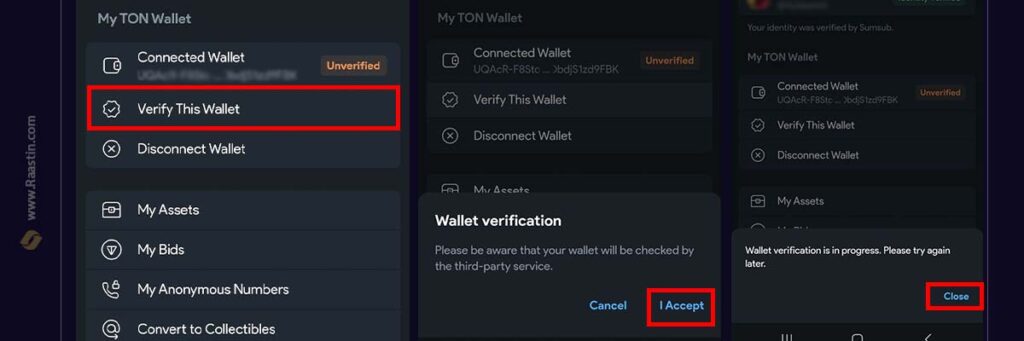 verify wallet in fragment 1024x341 1 راهنمای کامل وریفای فراگمنت (Fragment) برای کاربران ایرانی